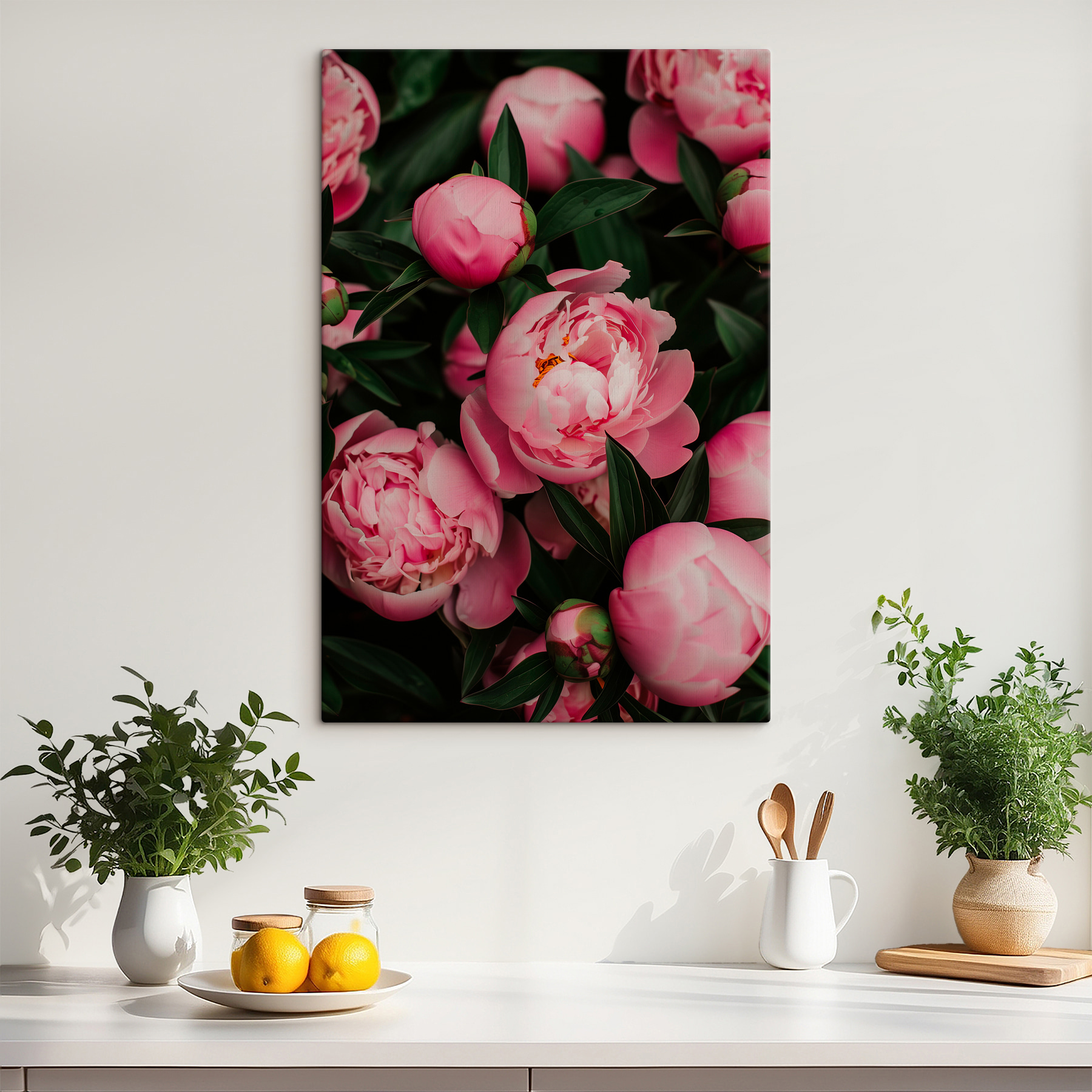 A group of pink flowers