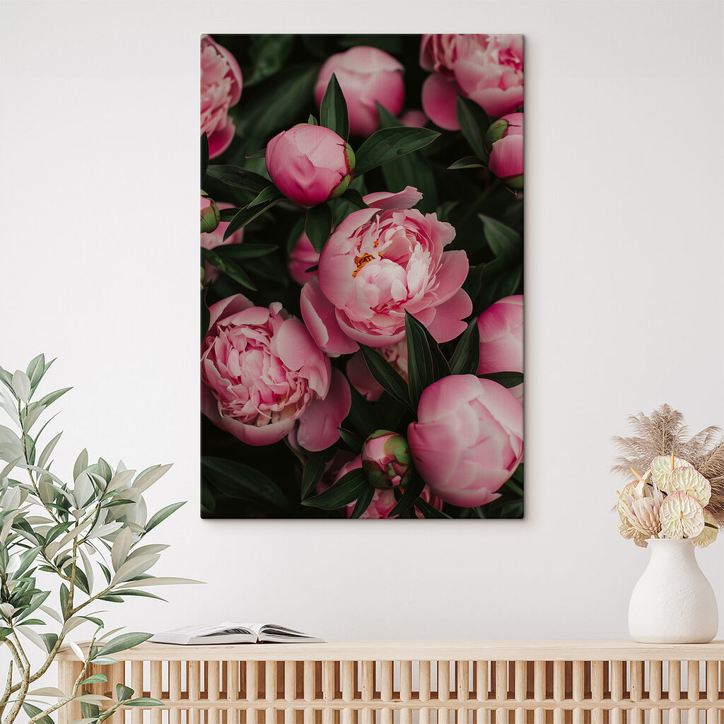 A group of pink flowers