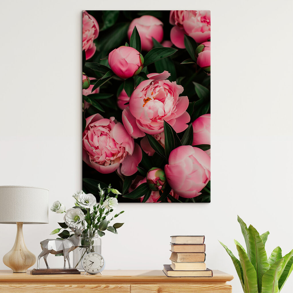 A group of pink flowers