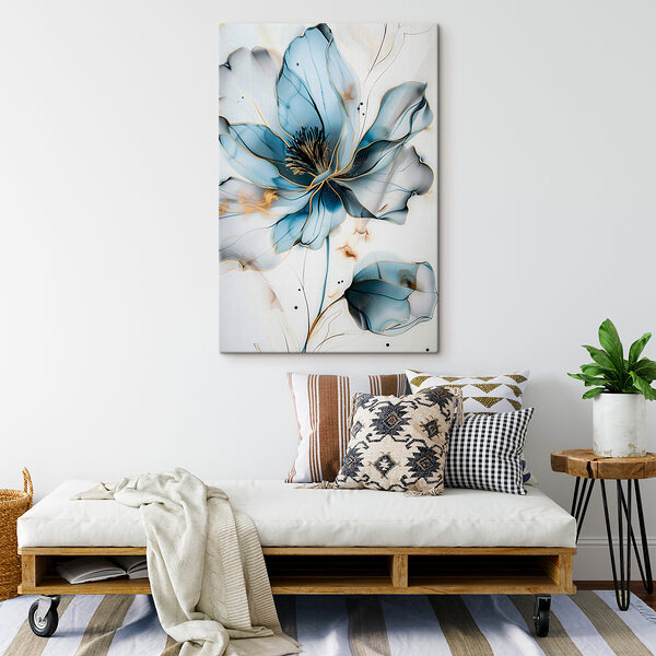 Quadri Fiore blu astratto dalle linee eleganti (COD: s39348) Quadri Quadri Fiore blu astratto dalle linee eleganti (COD: s39348)