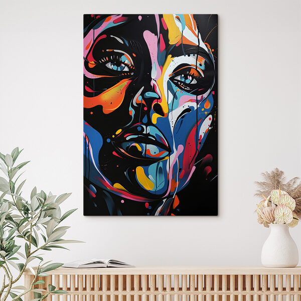 A painting of a woman's face