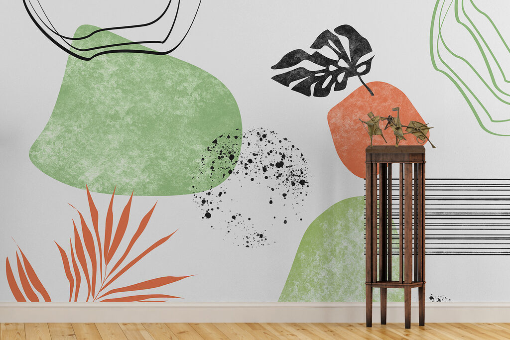 A green and orange art A green and orange art