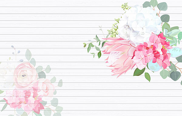 Fiori bianchi e rosa su sfondo bianco Fiori bianchi e rosa su sfondo bianco