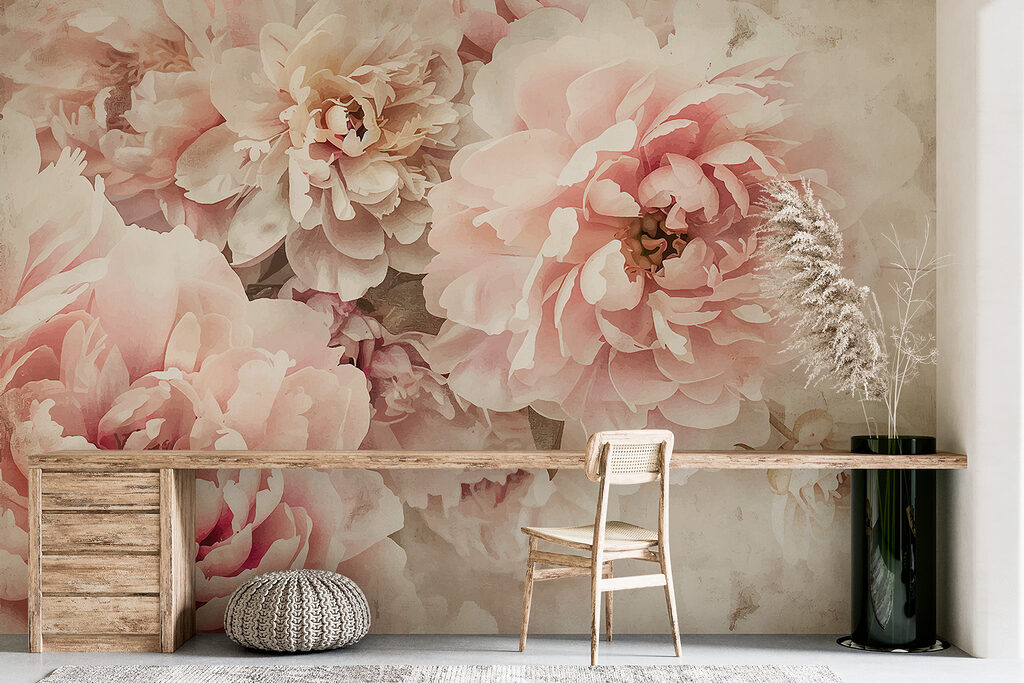 A group of pink flowers