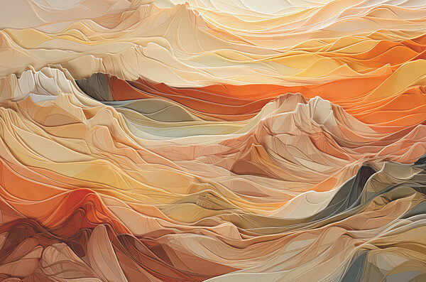 Una montagna colorata con linee Una montagna colorata con linee