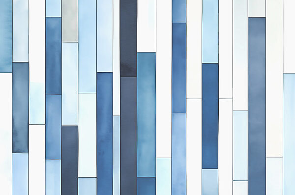 Una parete a strisce bianche e blu Una parete a strisce bianche e blu