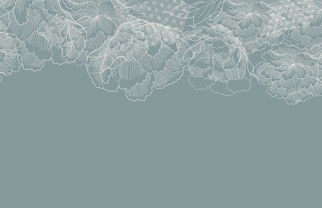 Un disegno a linee bianche di fiori Un disegno a linee bianche di fiori