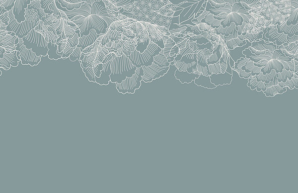 Un disegno a linee bianche di fiori Un disegno a linee bianche di fiori