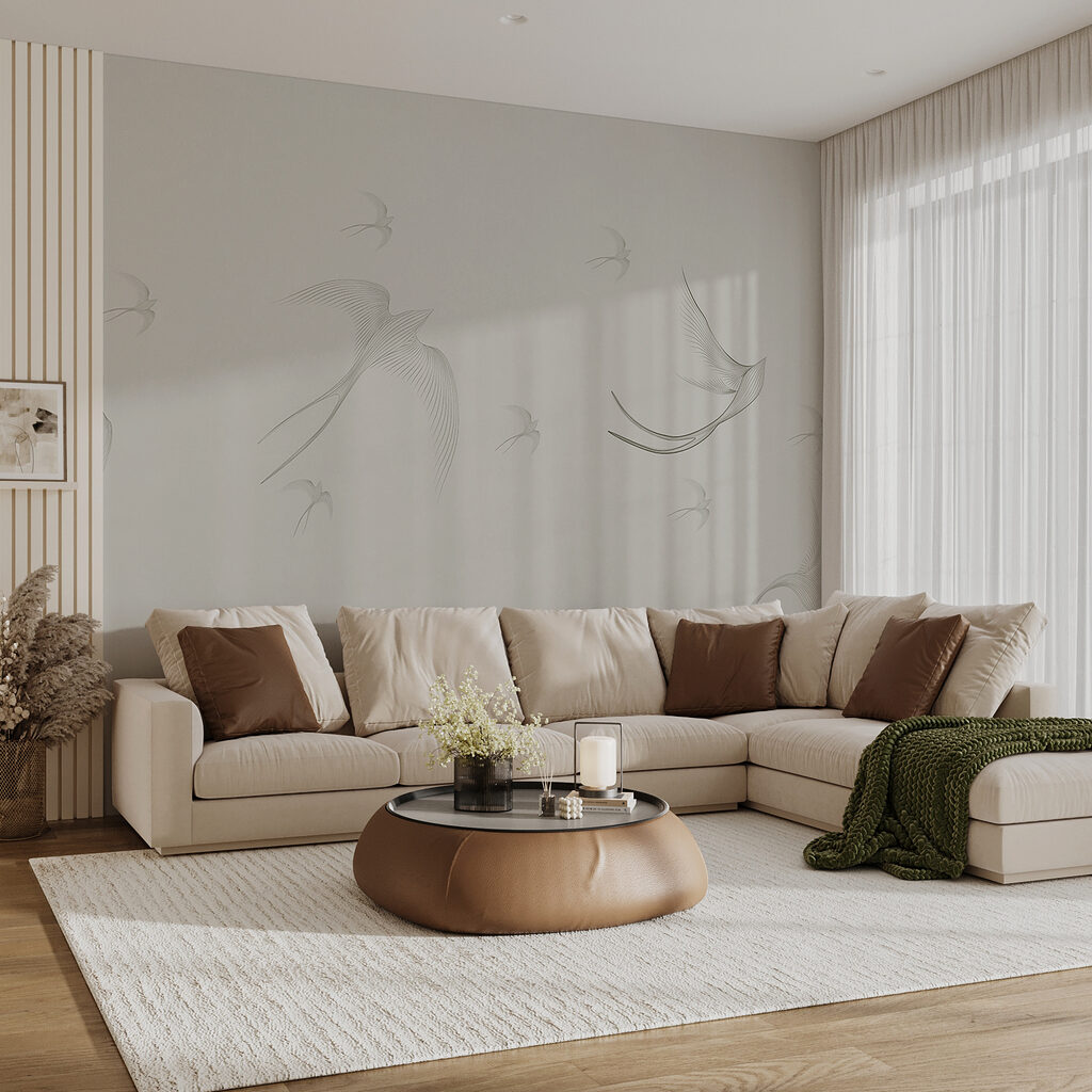 A group of birds flying