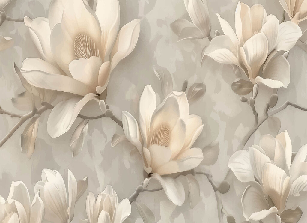 Una carta da parati con fiori Una carta da parati con fiori
