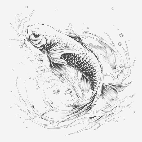 A drawing of a fish A drawing of a fish