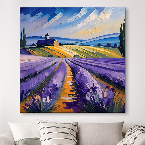 Quadri Quadri Un dipinto raffigurante un campo di lavanda (COD: s39413)