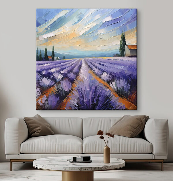 Quadri Quadri Un dipinto raffigurante un campo di lavanda (COD: s39414)