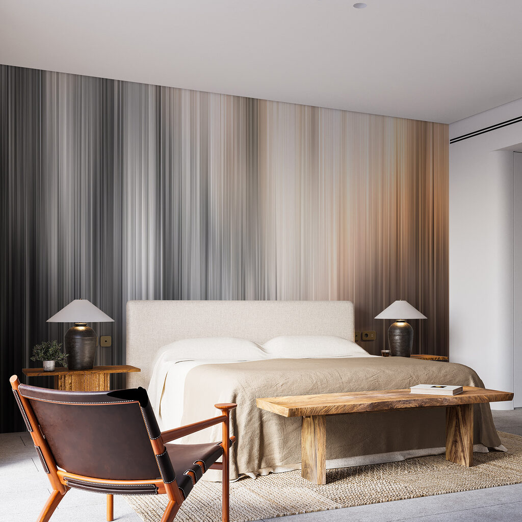 A blurry image of a grey and white striped background