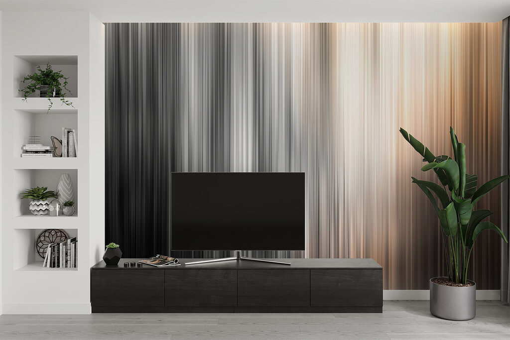 A blurry image of a grey and white striped background