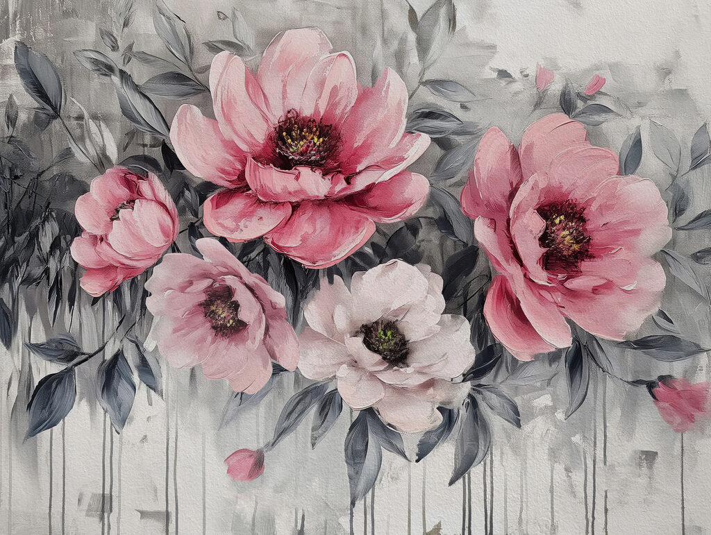 Un quadro di fiori rosa Un quadro di fiori rosa