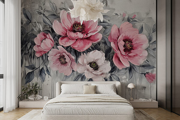 Un quadro di fiori rosa Un quadro di fiori rosa