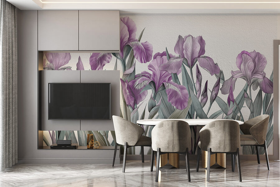 Un gruppo di fiori viola