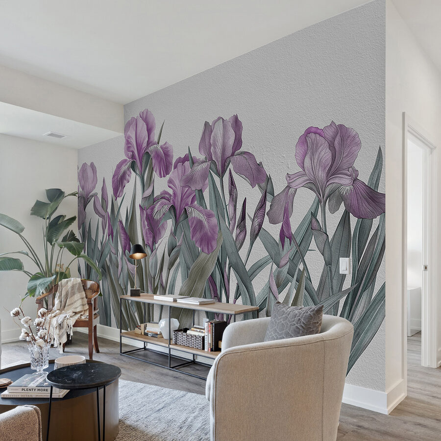 Un gruppo di fiori viola