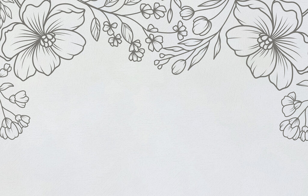 Uno sfondo bianco con fiori bianchi e neri Uno sfondo bianco con fiori bianchi e neri