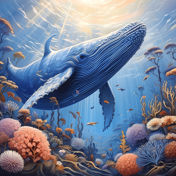 A whale swimming under water