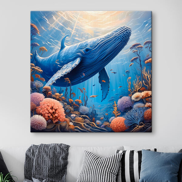 A whale swimming under water