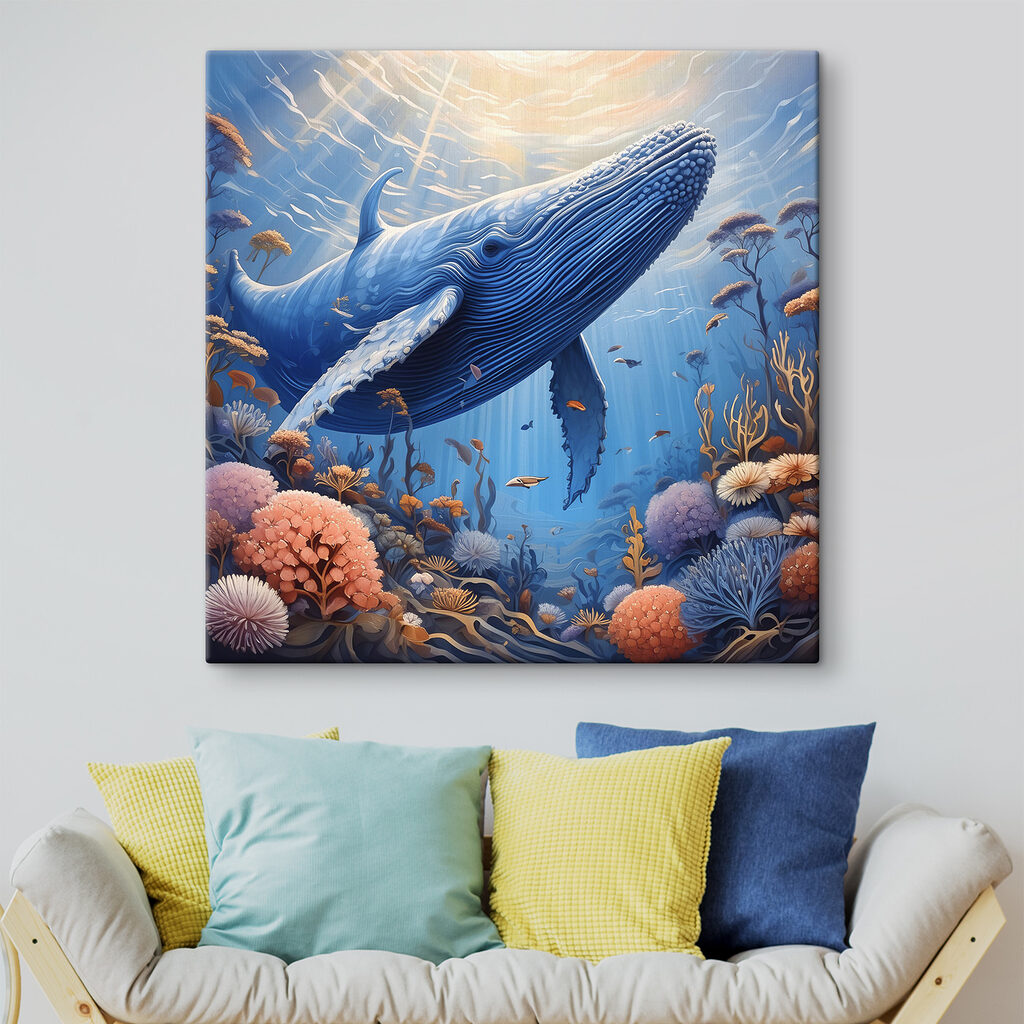 A whale swimming under water