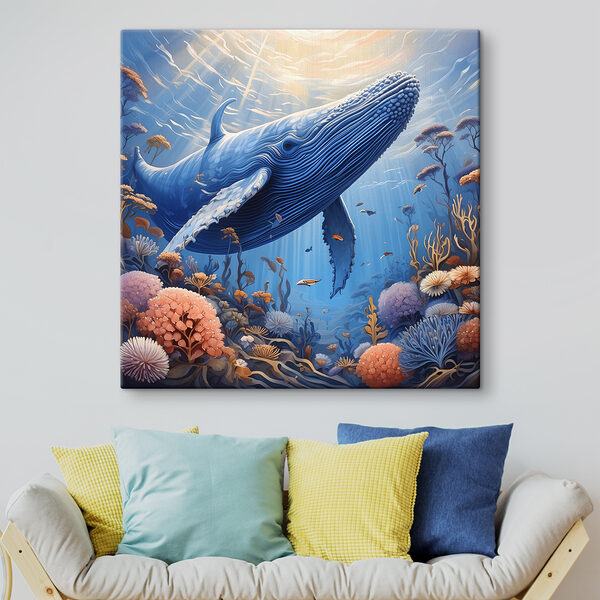 A whale swimming under water