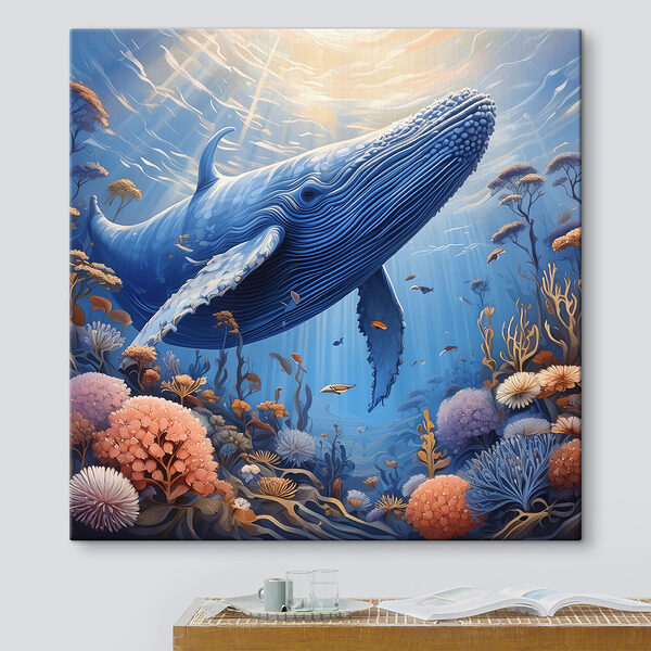 A whale swimming under water