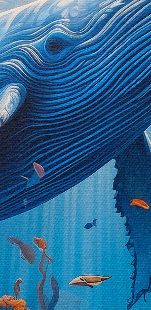 A whale swimming under water