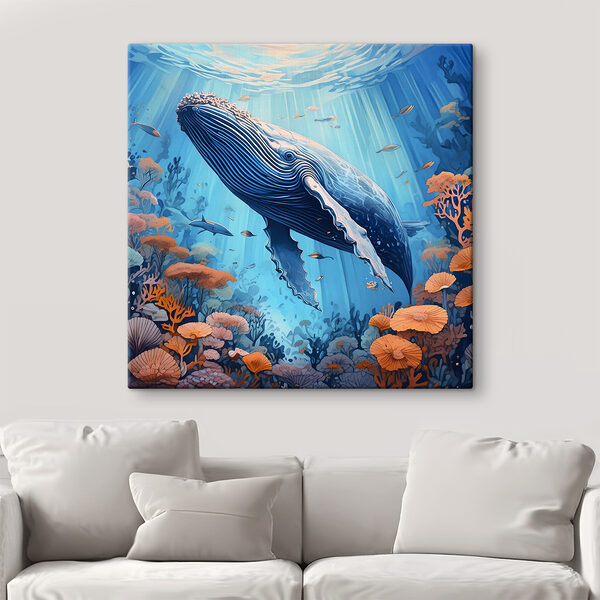 A whale swimming under water