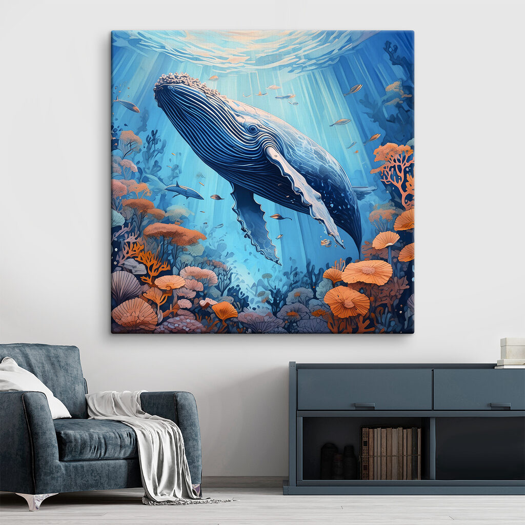 A whale swimming under water