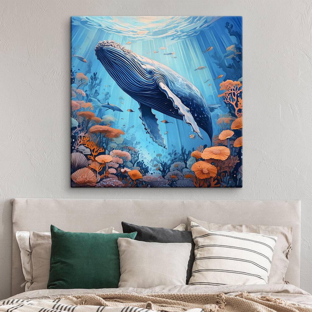 A whale swimming under water