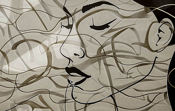 Un disegno di un volto di donna’. Un disegno di un volto di donna’.