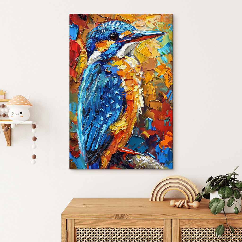 A painting of a bird
