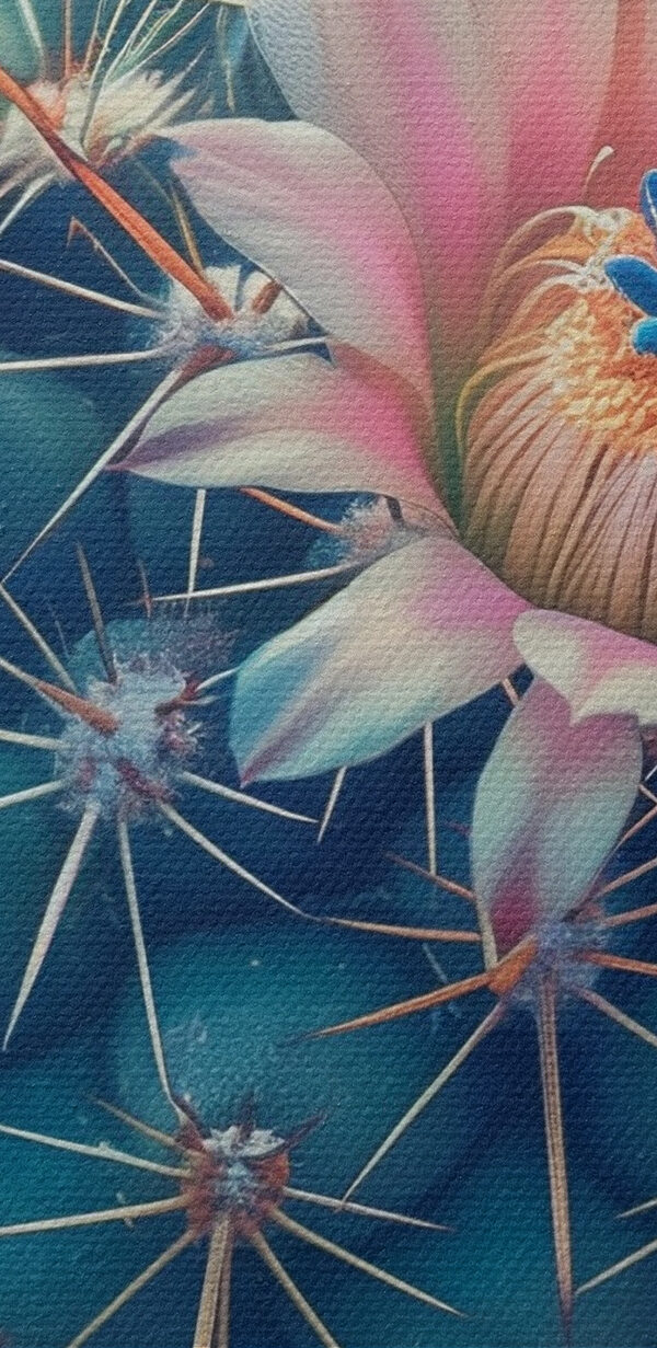 A cactus with pink flowers