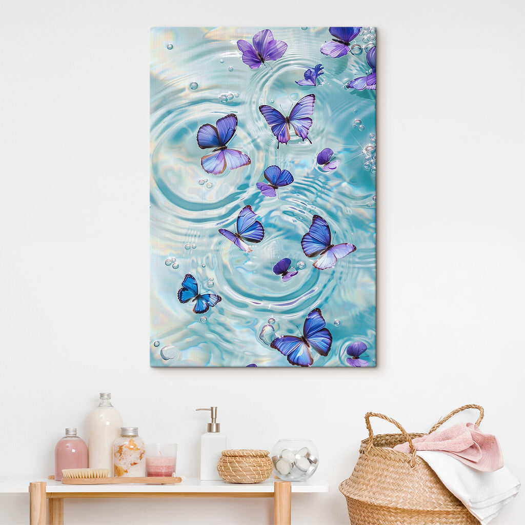 A group of butterflies floating on water A group of butterflies floating on water