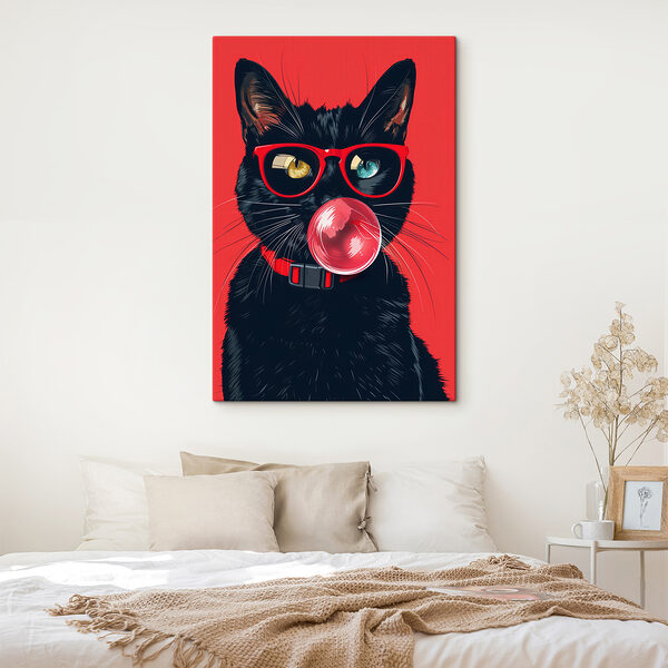 Quadri Un gatto con gli occhiali da sole che mastica una gomma (COD: s39224) Quadri Quadri Un gatto con gli occhiali da sole che mastica una gomma (COD: s39224)
