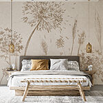 Carta da parati Disegno di denti di leone e grano