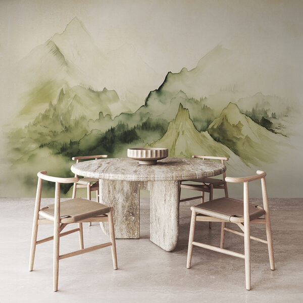 Pittura di montagne e nebbia Pittura di montagne e nebbia