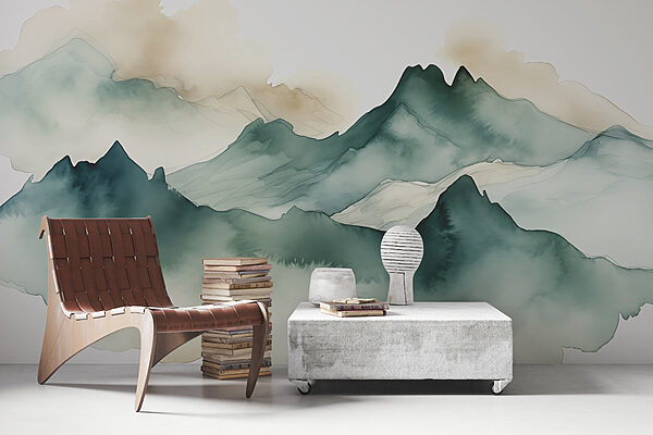 Pittura di montagne e nebbia Pittura di montagne e nebbia
