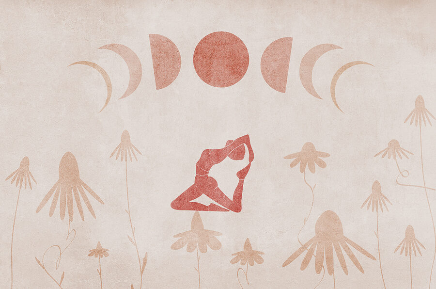 Carta da parati Disegno di una donna che fa yoga - immagine 3