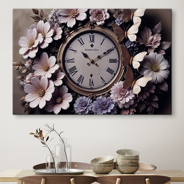 Quadri Orologio circondato da fiori (COD: s39386) Quadri Quadri Orologio circondato da fiori (COD: s39386)