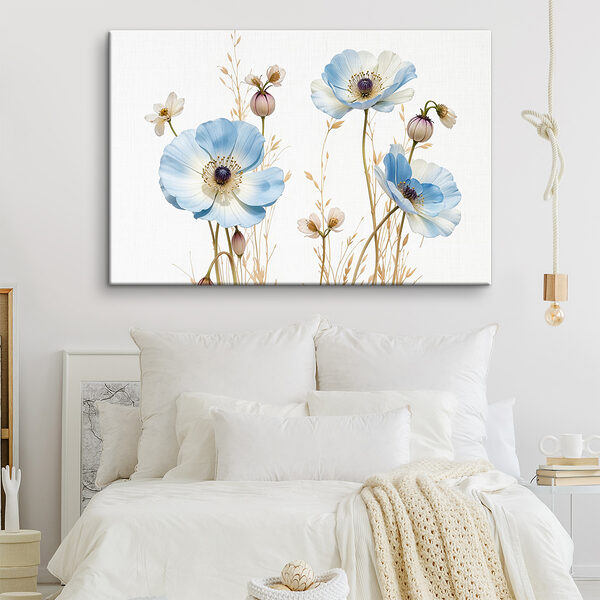 Quadri Quadri Composizione di fiori blu e bianchi (COD: s39390)