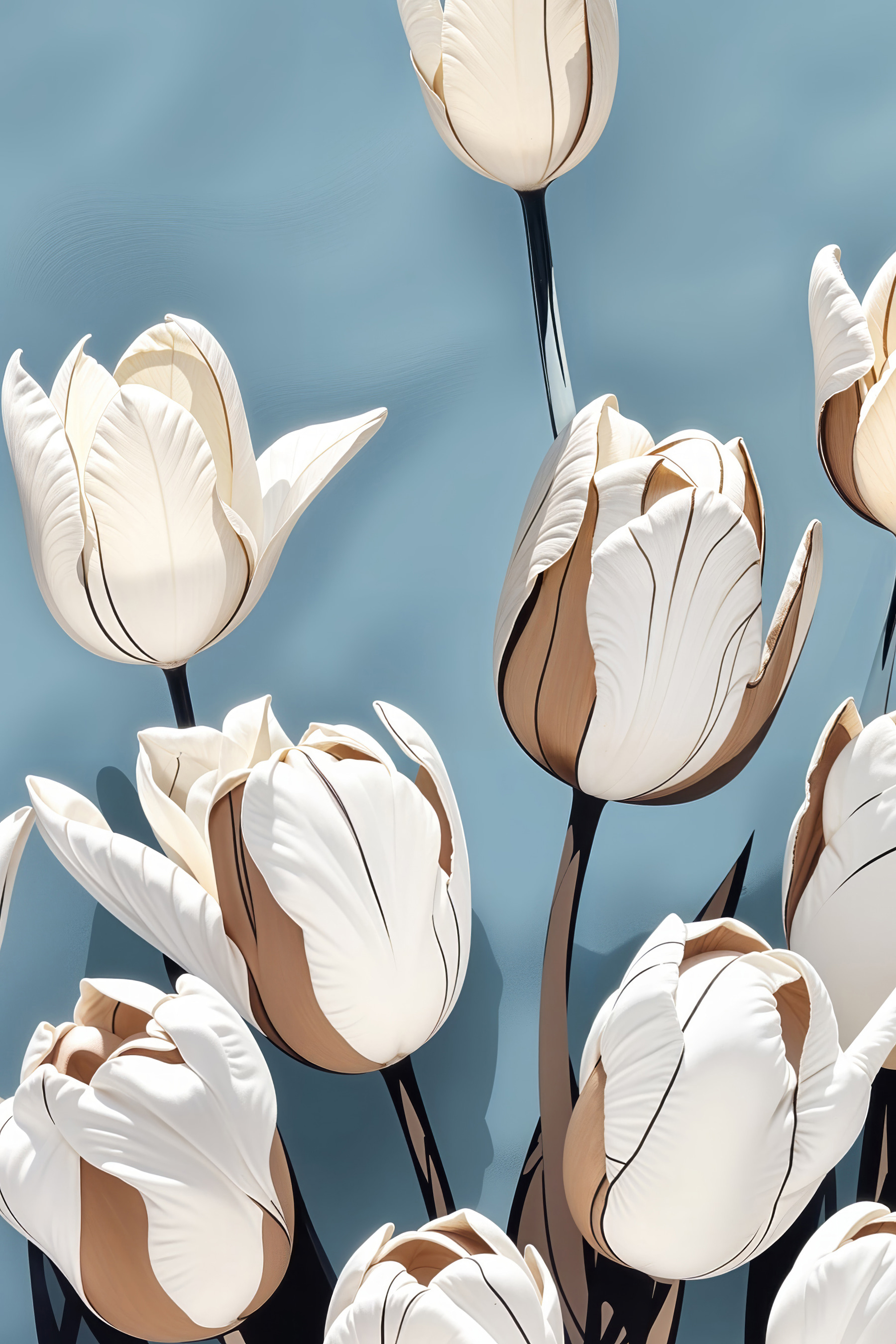 Group of white and brown flowers