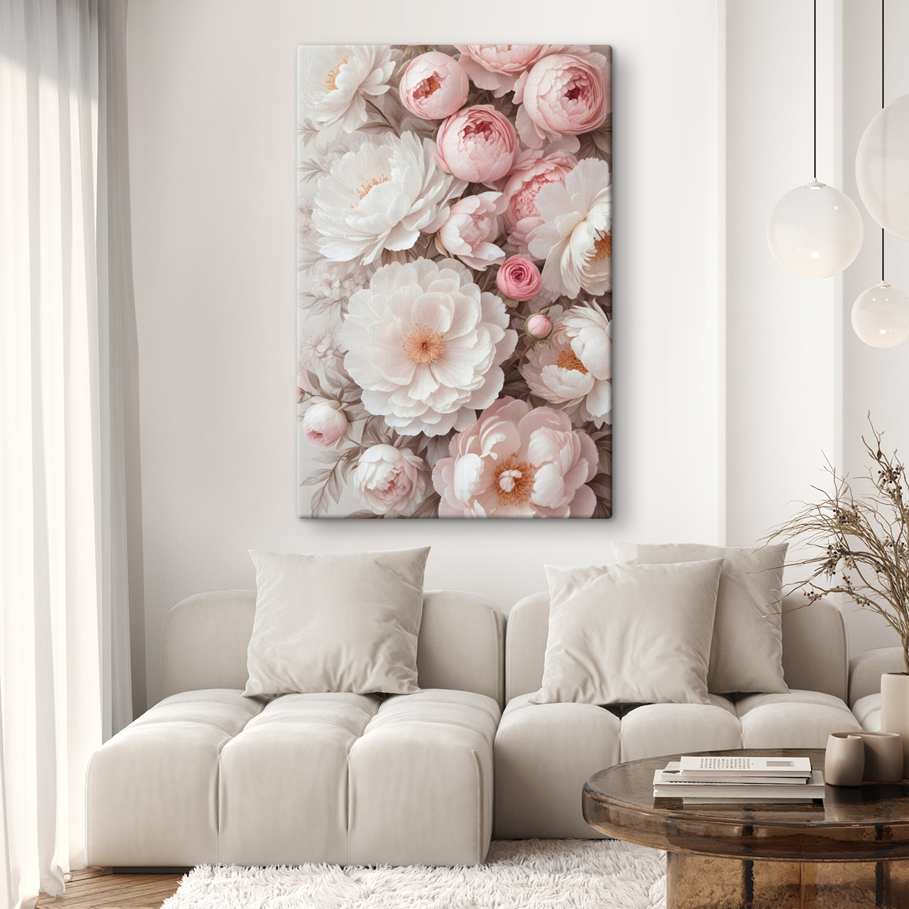 Group of white and pink flowers