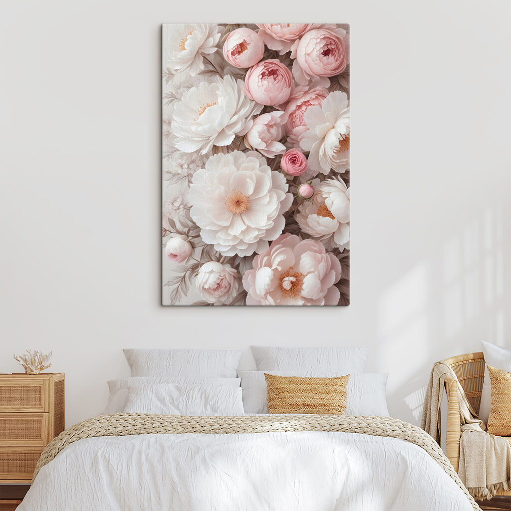 Group of white and pink flowers