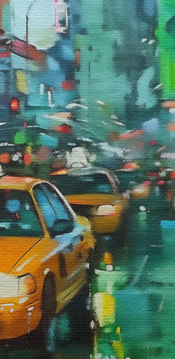 Yellow taxi cabs on a wet street Yellow taxi cabs on a wet street