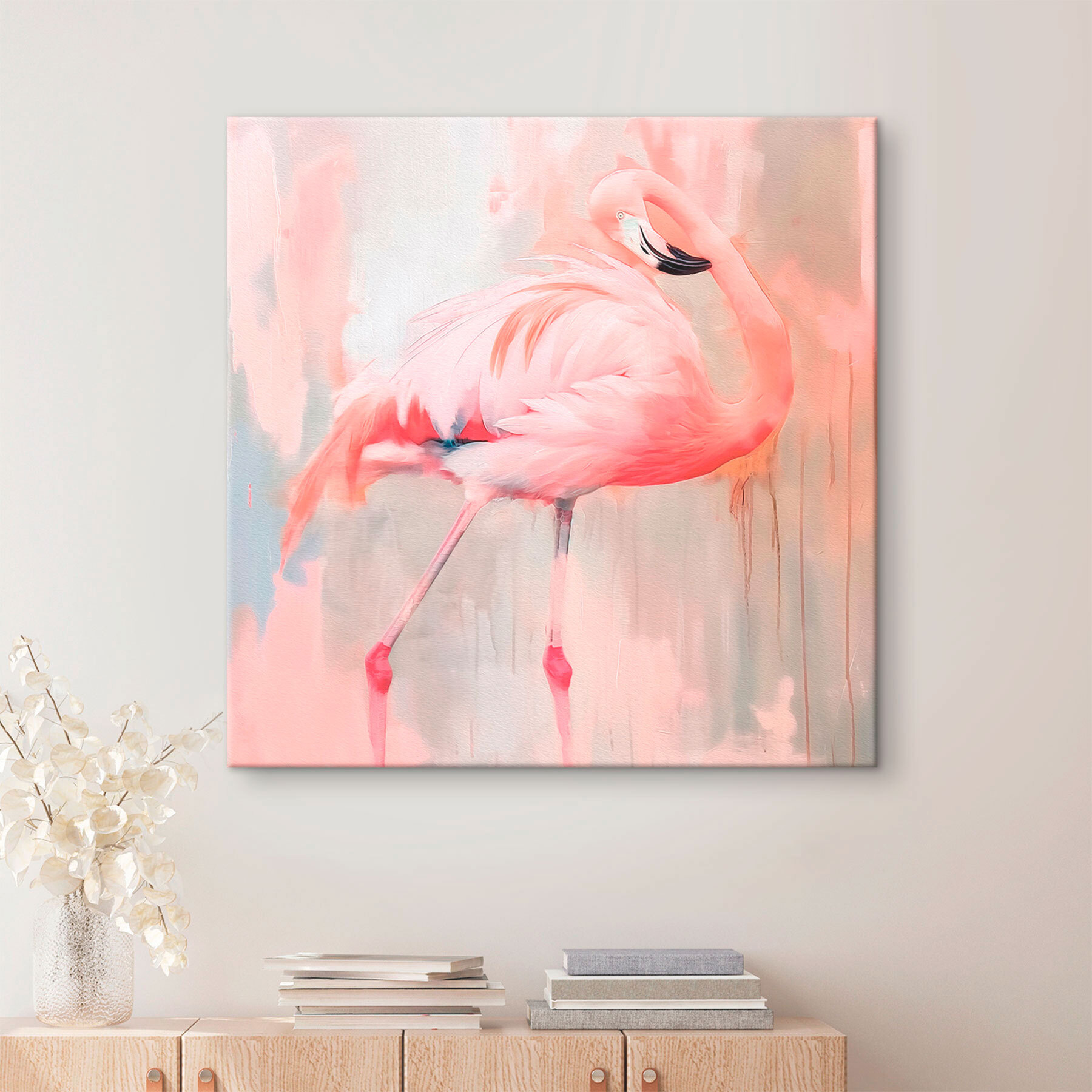Pink flamingo with long legs Pink flamingo with long legs