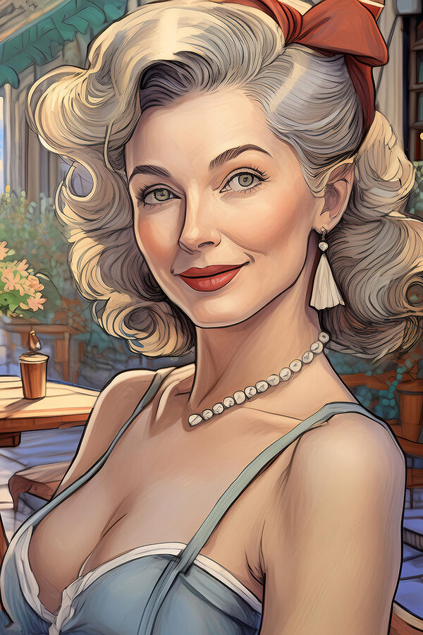 Woman with curly hair and a necklace Woman with curly hair and a necklace